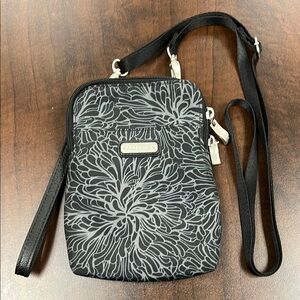 Baggallini Black and Gray Patterned Crossbody Bag